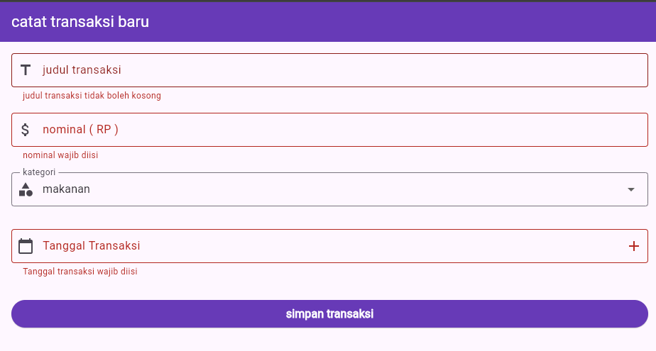 Simulasi Error Validasi Sistem